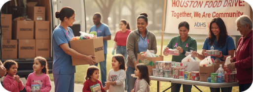 Holiday Food Drive: Advanced Diagnostics Healthcare System Joins Landmark Hospitality to Support Houston Families